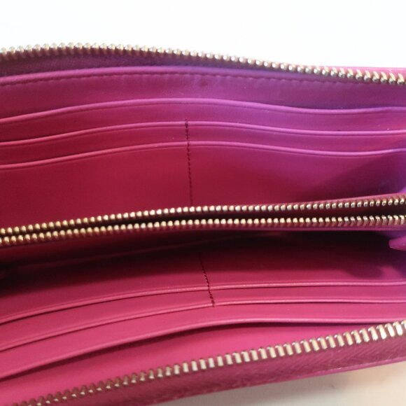 Authentic Womens Prada Pink Saffiano Diagramme Textured Leather Long Zip Wallet - Picture 7 of 14